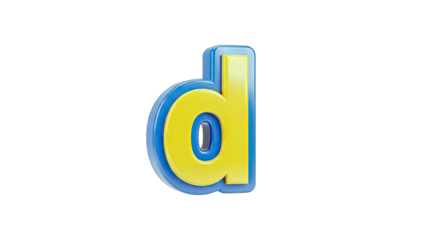 3D Letter D Isolated on White Background