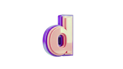 3D Letter D Rendered on White Background