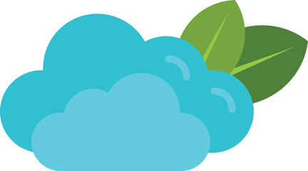 Obraz premium Cloud computing with leaves represents eco friendly technology and sustainable digital solutions