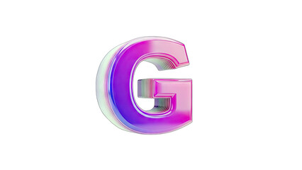 3D Letter G Gradient Effect on White Background
