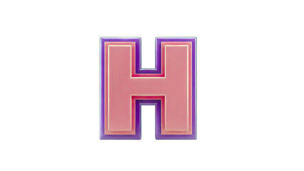 3D Letter H Isolated on White Background