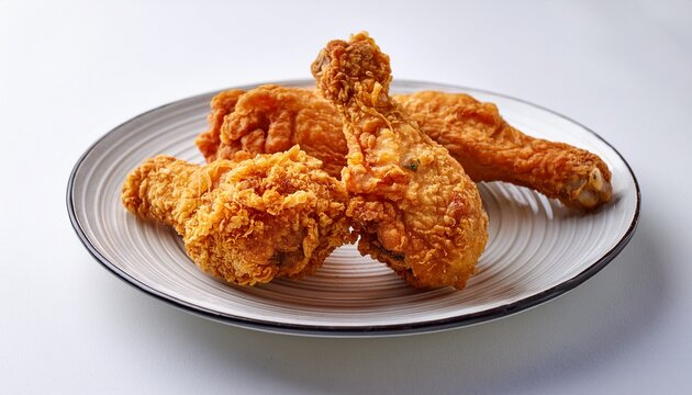 crispy fried chicken drumsticks served on a white surface