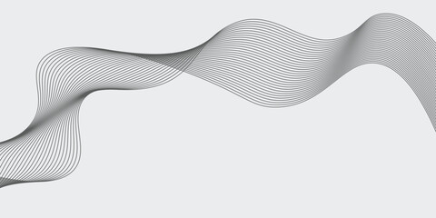 Abstract wave element for design. Digital frequency track equalizer. Stylized line art background. Vector illustration. Wave with lines created using blend tool. smooth gray