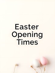 Fototapeta premium Easter Opening Times Sign with Minimal Corporate Design