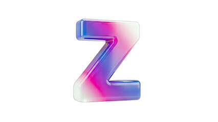 3D Letter Z with Gradient Color on White Background