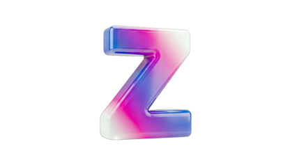 3D Letter Z with Gradient Color on White Background