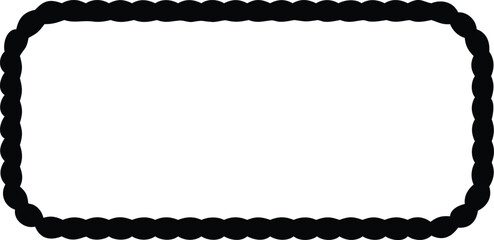 Solid Black Minimal Twisted Rope Square Frame Border &ndash; Vector Decorative Element