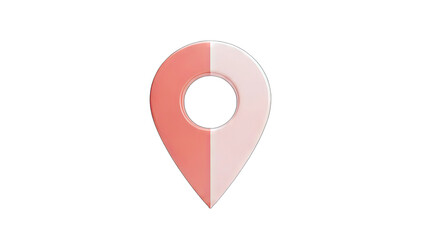 3D Location Pin Icon on White Background