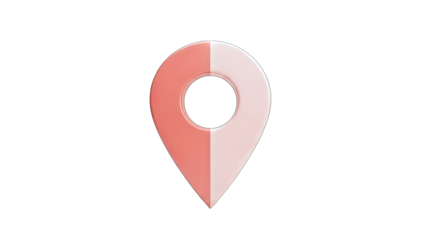 3D Location Pin Icon on White Background