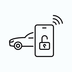 car key in smartphone icon