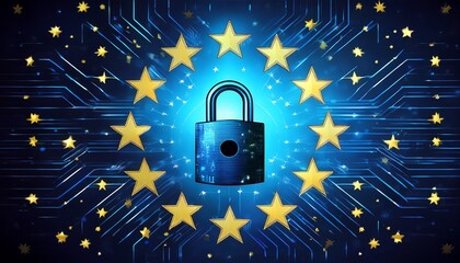 european union padlock symbolizes gdpr data protection and digital privacy regulations