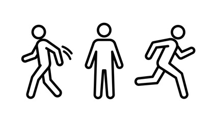 Icons representing walking, standing, and running figures.