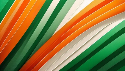 diagonal stripes of orange green and white create a vibrant abstract design
