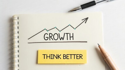 A flat lay chart depicting growth and the idea of thinking better
