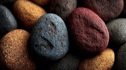 Zen stack of smooth stones with cracks pictures