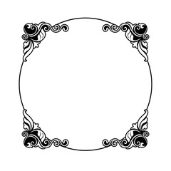 Rectangular frame, vintage line pattern, envelope frame.