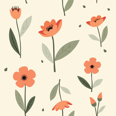 Vibrant_Orange_Floral_Minimalist_Seamless_Pattern