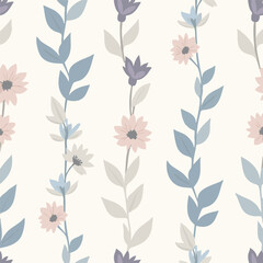 VerticalPastelFloralVinePattern