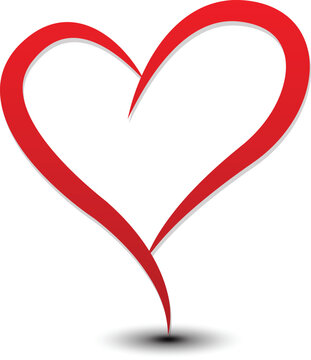 Heart shape design for love symbols, Set simple drawings heart symbols, valentines day related designs and frames, Red heart formed by Available in vector EPS format. editable vector file format.