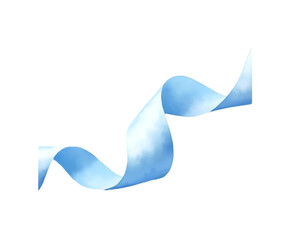 Blue abstract ribbon illustration isolated on transparent background