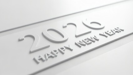 2026 new year embossed lettering