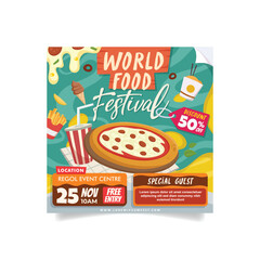 Street Food Festival Design With Illustration