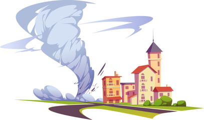 Tornado beside Village