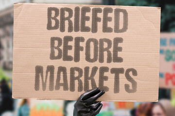 "Briefed Before Markets" Timing advantages preceded public news. ADVANCE. TIMING. TRADING. MARKETS. ABUSE.