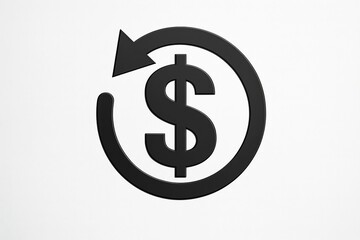 Obraz premium Dollar sign with circular arrow indicating cycle or return