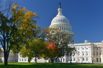 US Capitol Building in Washington, DC, in autumn foliage - The Capitol is among the most architecturally impressive and symbolically important buildings in the world. © Orhan Çam