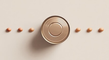 Minimalist art with geometric patterns featuring circular objects and symmetrical design,Tin Can Day