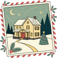 christmas-card silhouette vector design