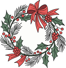 christmas-wreath silhouette vector design