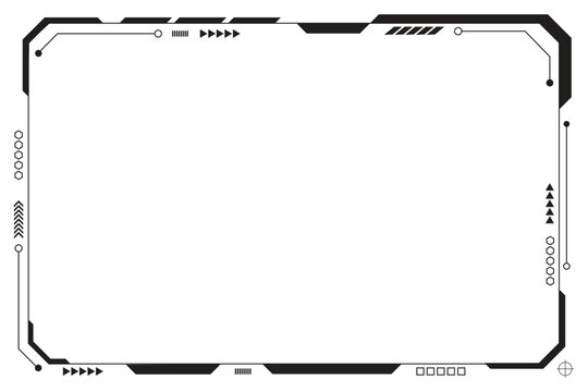 Black control panel abstract modern technology futuristic interface hud ui on white background.