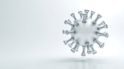 Transparent Virus 3D Medical Illustration on Clean White Background