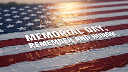 American flag with Memorial Day text