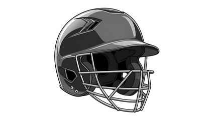 Fototapeta premium Professional cricket helmet with protective face guard and shiny exterior