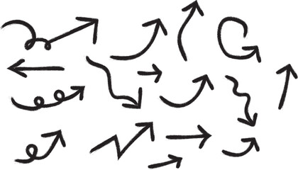 hand drawn arrow directions set