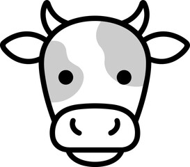 Minimal Cow Icon for Agriculture, Livestock, and Food Industry