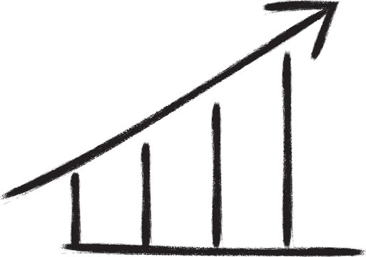 hand drawn growth chart arrow