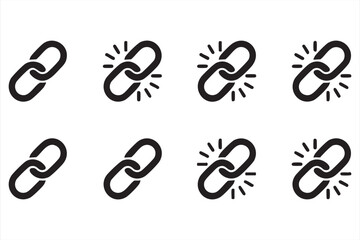 UI Link Chain Icons for Web Apps, Navigation Menus, and Software Interfaces