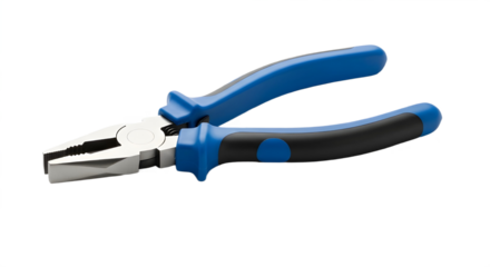 Professional Pliers Tool with Blue and Black Handles Isolated Product Shot isolated PNG with Transparent Background