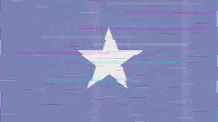 Somalia glitch flag vector, RGB split distortion, digital abstract video frame illustration