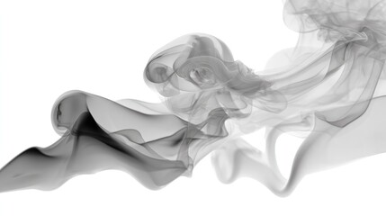 Ethereal Smoke Abstract: A swirling dance of smoke in monochrome, rendered with delicate wisps and ethereal forms that evoke mystery and transience.