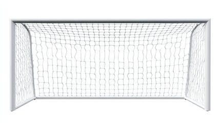 Soccer Goal: A detailed image of a soccer goal, showcasing its net structure and design, isolated on a clean backdrop.