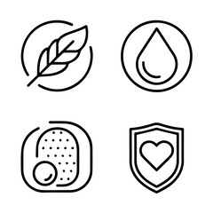 Sensitive skin icon set, Sensitive skin logo set, Sensitive skin vector set, Sensitive skin label, logo, badge, sign, symbol