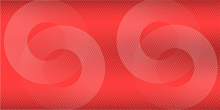 Collection of red concentric circles. Collection of radial sound wave or sonar rings. Pack of radar icon symbols, targets, dashed lines, halftones.