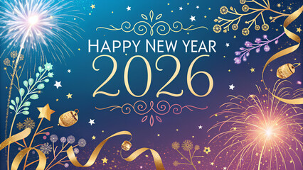2026 Happy New Year Greeting Card
