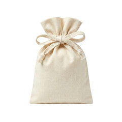 Beige Cotton Drawstring Pouch Bag Mockup