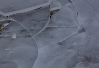 Close up of broken ice surface